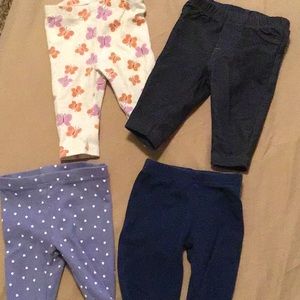Four baby girl 3M leggings